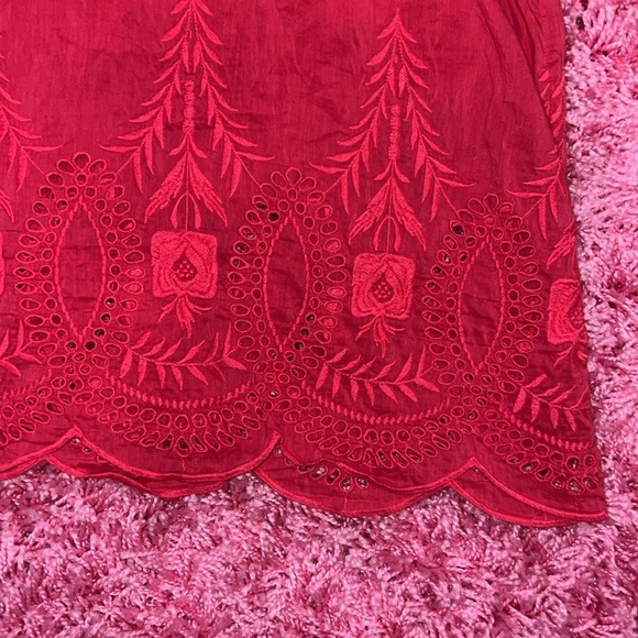 Joie Red Cropped Embellished Tank Top - Picture 5 of 6